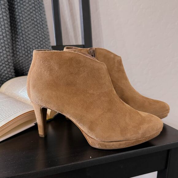 Paul Green Elle Suede Leather Heel Pointed Ankle Fall Boots Tan Brown sz 3.5 NWT - Picture 13 of 13